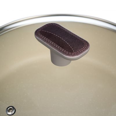 СОТЕЙНИК СО СТЕКЛ. КРЫШКОЙ И АНТИПРИГАРНЫМ ПОКРЫТИЕМ PFLUON MARBLE, 26*7,5 СМ-3