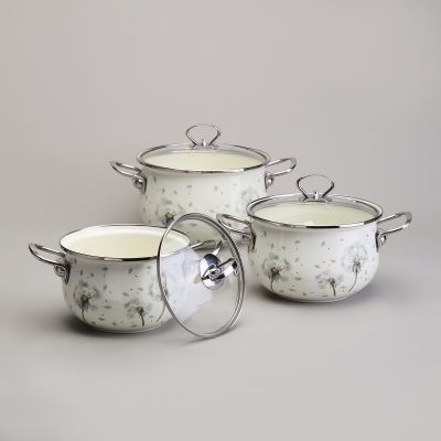 НАБОР КАСТРЮЛЬ ЭМАЛИРОВАННЫЙ, СЕРИЯ 