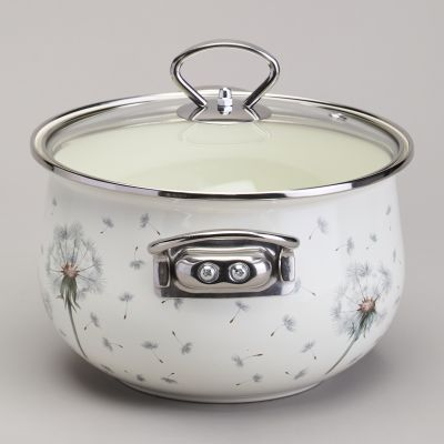 КАСТРЮЛЯ AGNESS ЭМАЛИРОВАННАЯ СО СТЕКЛЯННОЙ КРЫШКОЙ СЕРИЯ 