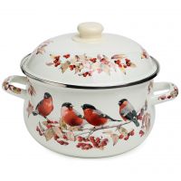 КАСТРЮЛЯ AGNESS ЭМАЛИРОВАННАЯ С ЭМАЛ.КРЫШКОЙ СЕРИЯ 