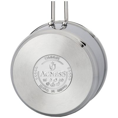 КОВШ AGNESS МОНБЛАН 12Х8 СМ, 1 Л, НЕРЖ СТАЛЬ ИНДУКЦИОННОЕ ДНО-1