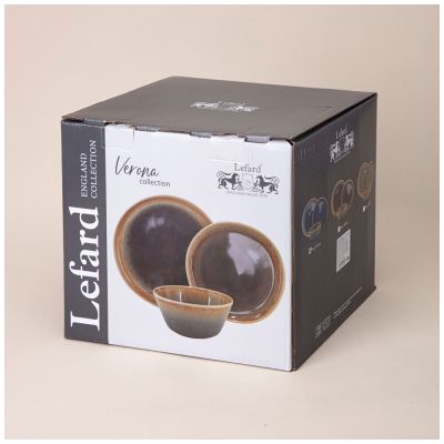 НАБОР ПОСУДЫ ОБЕДЕННЫЙ НА 4 ПЕР. 12 ПР. КОРИЧНЕВЫЙ-1