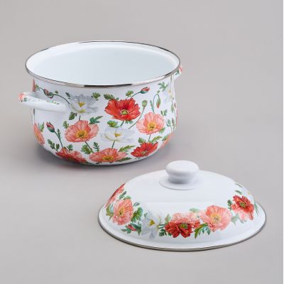 КАСТРЮЛЯ AGNESS ЭМАЛИРОВАННАЯ С ЭМАЛ.КРЫШКОЙ СЕРИЯ 