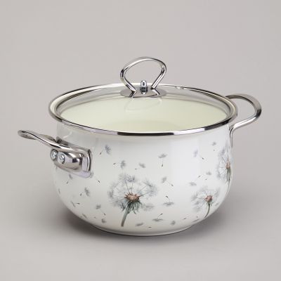 КАСТРЮЛЯ AGNESS ЭМАЛИРОВАННАЯ СО СТЕКЛЯННОЙ КРЫШКОЙ СЕРИЯ 