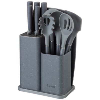 НАБОР AGNESS ИЗ 12ПР: 5 НОЖЕЙ,ДОСКА,ПОДСТАВКА,ПОЛОВНИК,ЛОЖКА,ЛОПАТКА,ШУМОВКА,ЛОЖКА ДЛЯ СПАГЕТТИ-0