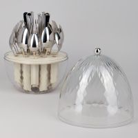 НАБОР СТОЛОВЫХ ПРИБОРОВ НА ВРАЩАЮЩЕЙСЯ ПОДСТАВКЕ, 24ПР., СТАЛЬ 18/10