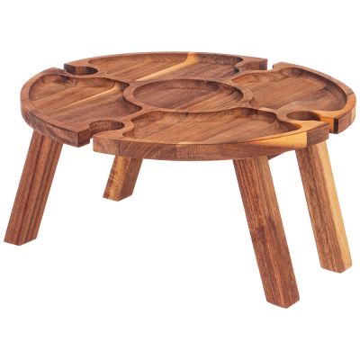 СТОЛИК AGNESS СЕРВИРОВОЧНЫЙ (ВИННЫЙ) АКАЦИЯ 30*30*15 СМ-0