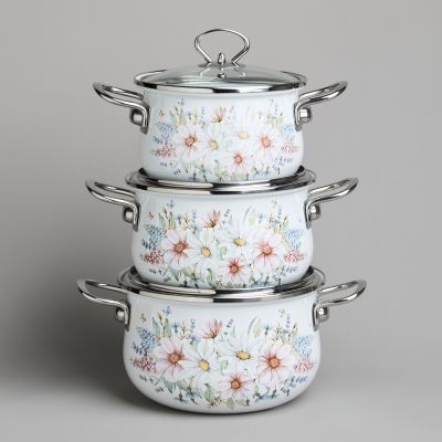 НАБОР КАСТРЮЛЬ AGNESS ЭМАЛИРОВАННЫХ СЕРИЯ 