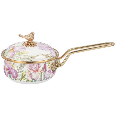 КОВШ AGNESS ЭМАЛИРОВАННЫЙ, СЕРИЯ IRISES 14СМ/0,9Л D=14 СМ  ДЛИНА=31СМ ПОДХОДИТ ДЛЯ ИНДУКЦИОН-0