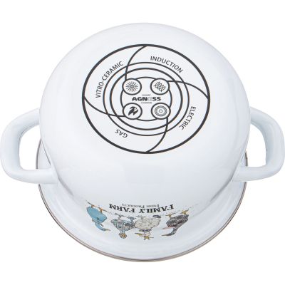 НАБОР КАСТРЮЛЬ AGNESS  ЭМАЛИРОВАННЫХ СЕРИЯ 