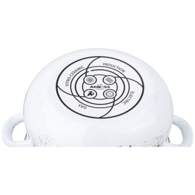 КАСТРЮЛЯ AGNESS ЭМАЛИРОВАННАЯ С ЭМАЛ.КРЫШКОЙ СЕРИЯ 