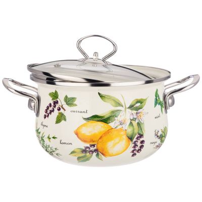 КАСТРЮЛЯ ЭМАЛИРОВАННАЯ AGNESS СО СТЕКЛЯННОЙ КРЫШКОЙ СЕРИЯ 