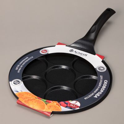 СКОВОРОДА AGNESS ДЛЯ ОЛАДИЙ С АНТИПРИГАР.ПОКРЫТИЕМ, ИНДУКЦИЯ, ДИАМЕТР=26.5 СМ-1