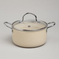 КАСТРЮЛЯ AGNESS С АНТИП. ПОКР.  И СТЕКЛ. КРЫШКОЙ 1350 МЛ, 16*8 СМ