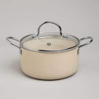 КАСТРЮЛЯ AGNESS С АНТИП. ПОКР.  И СТЕКЛ. КРЫШКОЙ 1350 МЛ, 16*8 СМ-0