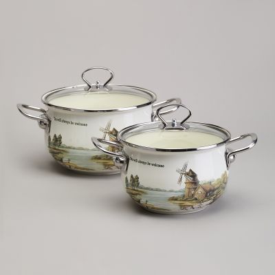 НАБОР КАСТРЮЛЬ ЭМАЛИРОВАННЫЙ, СЕРИЯ 