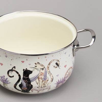 КАСТРЮЛЯ AGNESS ЭМАЛИРОВАННАЯ СО СТЕКЛЯННОЙ КРЫШКОЙ СЕРИЯ 