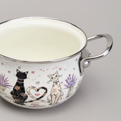 КАСТРЮЛЯ AGNESS ЭМАЛИРОВАННАЯ СО СТЕКЛЯННОЙ КРЫШКОЙ СЕРИЯ 