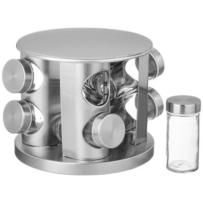 НАБОР БАНОЧЕК ДЛЯ СПЕЦИЙ ИЗ 8 ШТ. 90 МЛ НА ВРАЩАЮЩЕЙСЯ ПОДСТАВКЕ-0