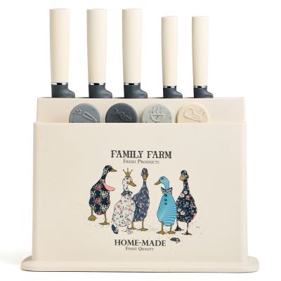 НАБОР AGNESS ИЗ 10ПР: 5 НОЖЕЙ, 4 ДОСКИ И ПОДСТАВКА, СЕРИЯ 