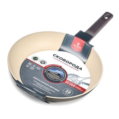 СКОВОРОДА С АНТИПРИГАРНЫМ ПОКРЫТИЕМ PFLUON MARBLE, 28*5,2 СМ-4