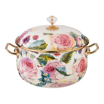 КАСТРЮЛЯ ЭМАЛИРОВАННАЯ AGNESS С КРЫШКОЙ, СЕРИЯ ВИНТАЖ, 3,8Л, ДИАМЕТР=20СМ (КОР=4ШТ.)-0