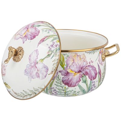 КАСТРЮЛЯ ЭМАЛИРОВАННАЯ AGNESS С КРЫШКОЙ, СЕРИЯ IRISES 3,8Л, ДИА.20СМ ПОДХОДИТ ДЛЯ ИНДУК.ПЛ-2