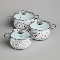 НАБОР КАСТРЮЛЬ AGNESS ЭМАЛИРОВАННЫХ СЕРИЯ 