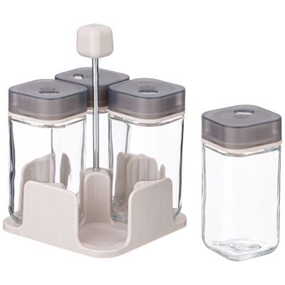 НАБОР ЕМКОСТЕЙ ДЛЯ СПЕЦИЙ 4ШТ 100МЛ НА ПОДСТАВКЕ AGNESS-0