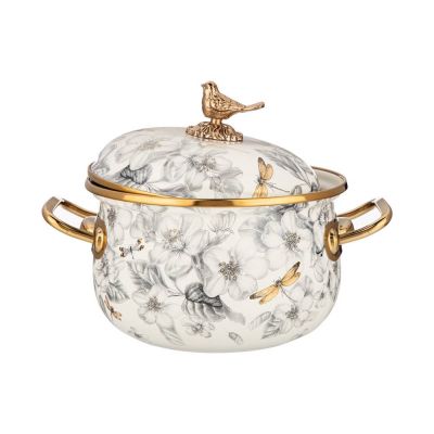 КАСТРЮЛЯ ЭМАЛИРОВАННАЯ AGNESS С КРЫШКОЙ, СЕРИЯ ЯБЛОНЕВЫЙ САД, 2,1Л, ДИА.16СМ-3