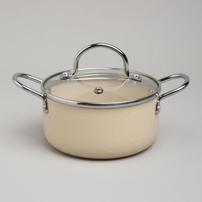 КАСТРЮЛЯ AGNESS С АНТИП. ПОКР.  И СТЕКЛ. КРЫШКОЙ 950 МЛ, 14*7 СМ-0