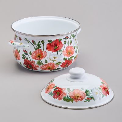 КАСТРЮЛЯ AGNESS ЭМАЛИРОВАННАЯ С ЭМАЛ.КРЫШКОЙ СЕРИЯ 