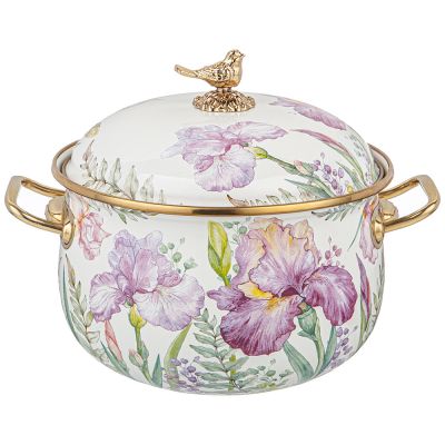 КАСТРЮЛЯ ЭМАЛИРОВАННАЯ AGNESS С КРЫШКОЙ, СЕРИЯ IRISES 3,8Л, ДИА.20СМ ПОДХОДИТ ДЛЯ ИНДУК.ПЛ-0