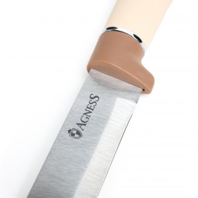 НАБОР AGNESS ИЗ 11ПР: 5 НОЖЕЙ,ПОЛОВНИК,ЛОПАТКА,ШУМОВКА,ПОДСТАВКА,НОЖЕТОЧКА И НОЖНИЦЫ, ЦВЕТ: БЕЖЕВЫЙ-2