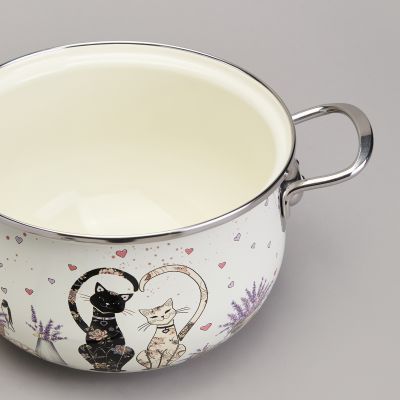 КАСТРЮЛЯ AGNESS ЭМАЛИРОВАННАЯ СО СТЕКЛЯННОЙ КРЫШКОЙ СЕРИЯ 