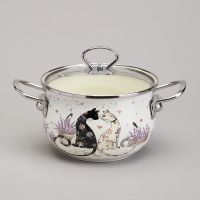 КАСТРЮЛЯ AGNESS ЭМАЛИРОВАННАЯ СО СТЕКЛЯННОЙ КРЫШКОЙ СЕРИЯ 