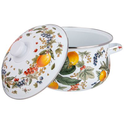 КАСТРЮЛЯ AGNESS ЭМАЛИРОВАННАЯ С ЭМАЛ.КРЫШКОЙ СЕРИЯ 