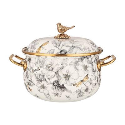 КАСТРЮЛЯ ЭМАЛИРОВАННАЯ AGNESS С КРЫШКОЙ, СЕРИЯ ЯБЛОНЕВЫЙ САД 2,8Л, ДИА.18СМ ПОДХОДИТ ДЛЯ ИНДУК.ПЛ-0