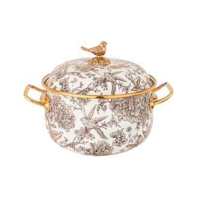 КАСТРЮЛЯ ЭМАЛИРОВАННАЯ AGNESS С КРЫШКОЙ, СЕРИЯ ROYAL GARDEN 2,1Л, ДИА.16СМ ПОДХОДИТ ДЛЯ ИНДУКЦИОН.ПЛ-0