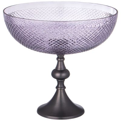 БЛЮДО ДЕКОРАТИВНОЕ НА НОЖКЕ, ВЫСОТА 26,5СМ, ДИАМЕТР 28СМ-0