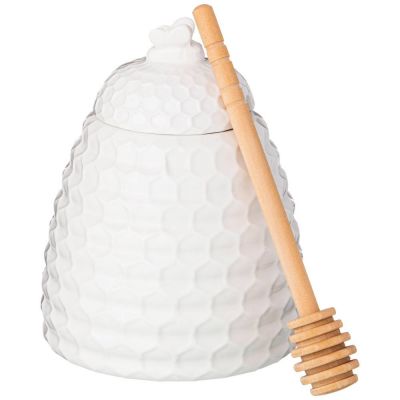 БАНКА ДЛЯ МЕДА LEFARD С ДЕРЕВ. ЛОЖКОЙ 400 МЛ (КОР=24ШТ.)-2