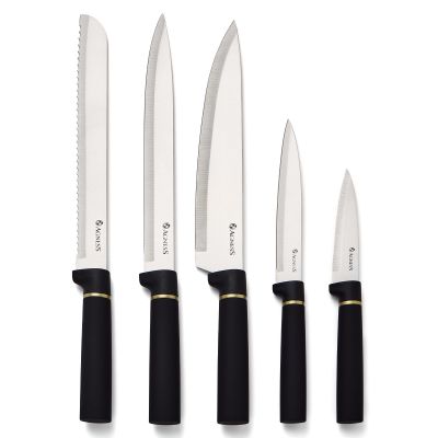 НАБОР AGNESS ИЗ 11ПР: 5 НОЖЕЙ,ПОДСТАВКА,ПОЛОВНИК,ЛОЖКА,ЛОПАТКА,ШУМОВКА,ЛОЖКА ДЛЯ СПАГЕТТИ-1