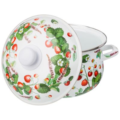 КАСТРЮЛЯ AGNESS ЭМАЛИРОВАННАЯ С ЭМАЛ.КРЫШКОЙ СЕРИЯ 