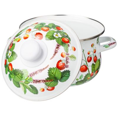 КАСТРЮЛЯ AGNESS ЭМАЛИРОВАННАЯ С ЭМАЛ.КРЫШКОЙ СЕРИЯ 