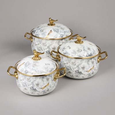 НАБОР КАСТРЮЛЬ AGNESS ЭМАЛИРОВАННЫХ СЕРИЯ 