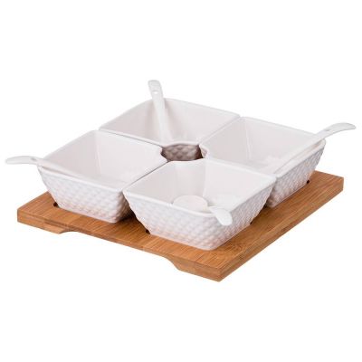 НАБОР СЕРВИРОВОЧНЫЙ НА ДЕРЕВ. ПОДСТАВКЕ LEFARD 