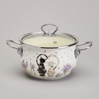 КАСТРЮЛЯ AGNESS ЭМАЛИРОВАННАЯ СО СТЕКЛЯННОЙ КРЫШКОЙ СЕРИЯ 