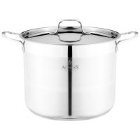КАСТРЮЛЯ AGNESS 26X20 10,0 Л. ВЫСОКОКАЧЕСТВЕННАЯ НЕРЖ СТАЛЬ 18/10  ИНДУКЦИОННОЕ ДНО