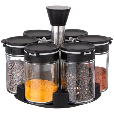 НАБОР ЕМКОСТЕЙ ДЛЯ СПЕЦИЙ 6ШТ 200МЛ НА ПОДСТАВКЕ AGNESS-4