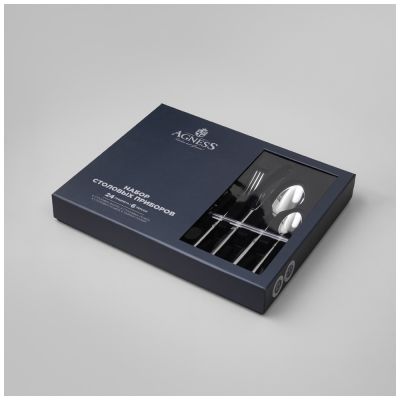 НАБОР СТОЛОВЫХ ПРИБОРОВ GLORIA AGNESS 24 ПР., СТАЛЬ 18/10-1